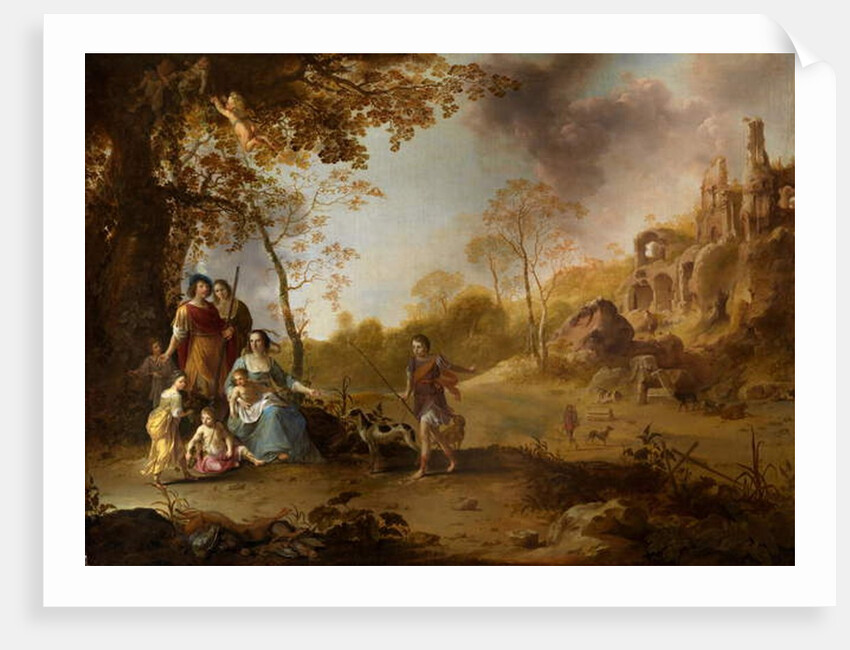 An Allegorical Family Portrait in a Landscape by Dirck van der Lisse