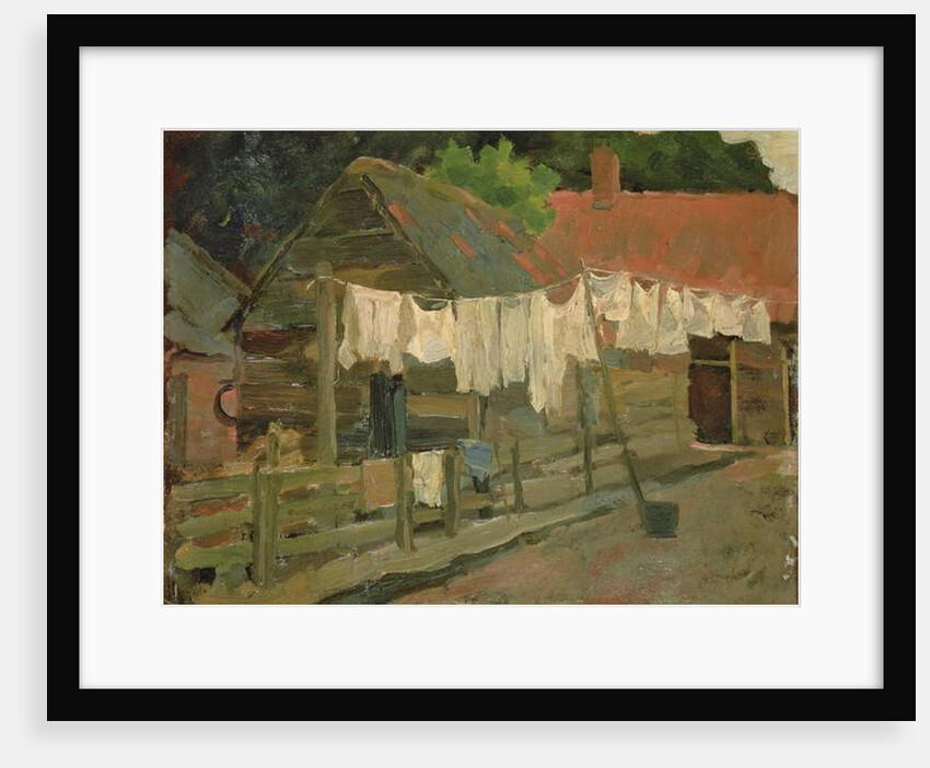 Farmhouse with Wash on the Line, c.1898 by Piet Mondrian