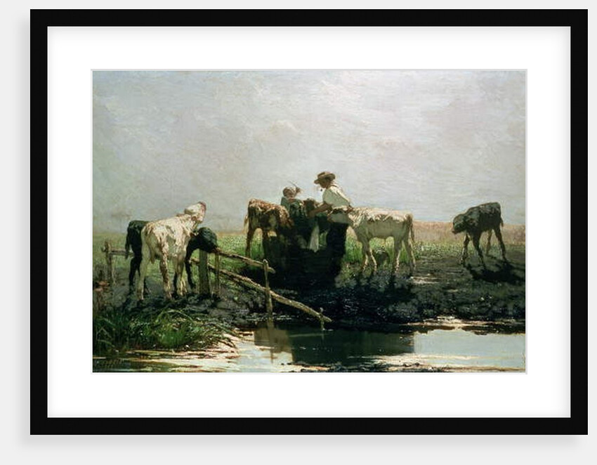Calves at a Pond, 1863 by Willem Maris