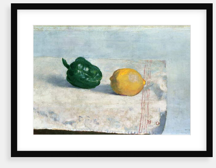 Pepper and Lemon on a White Tablecloth, 1901 by Odilon Redon