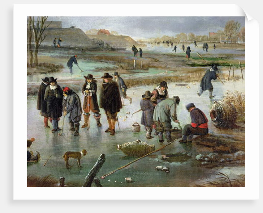 Ice Skating outside the City Walls by Aert van der Neer