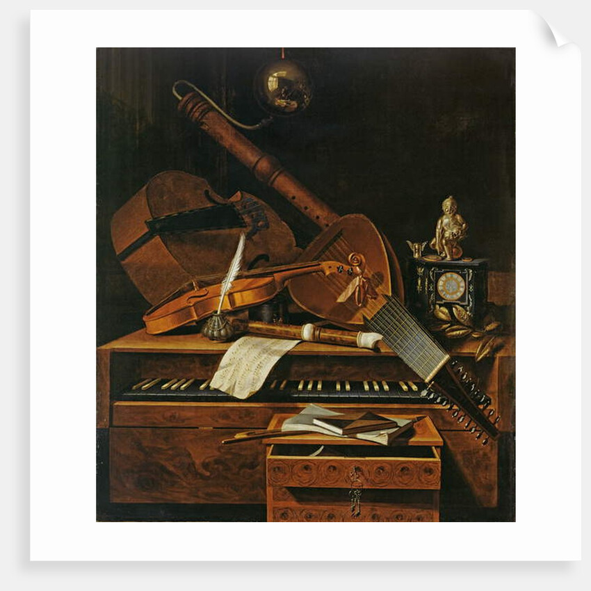 Still life with musical instruments by Pieter Gerritsz. van Roestraten