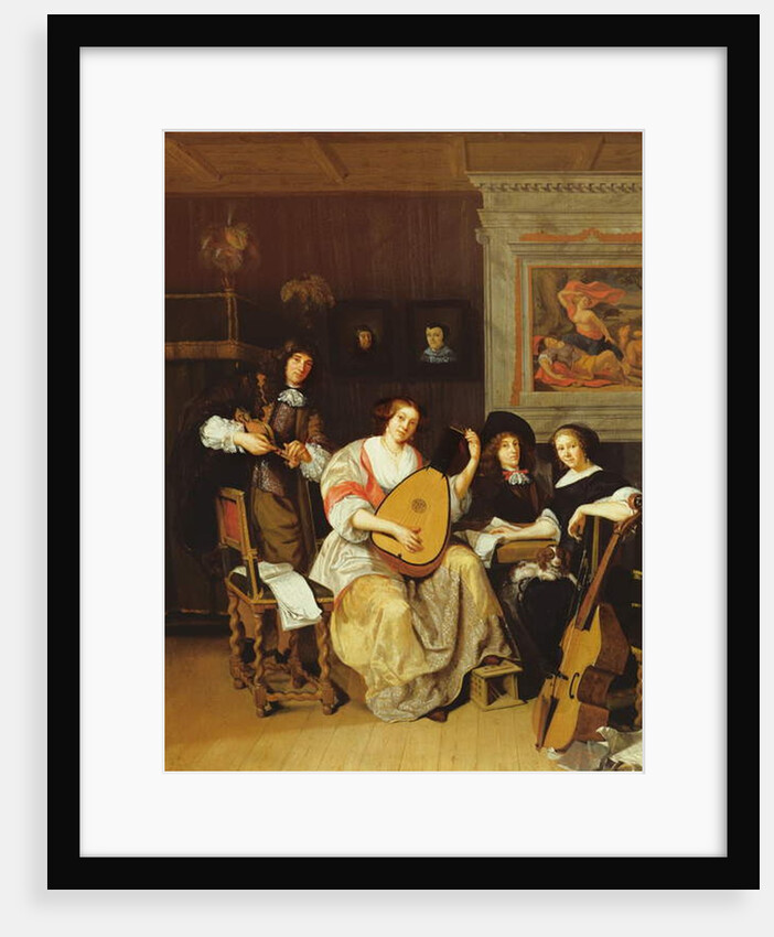Interior with a group of musicians by Frans Sant-Acker