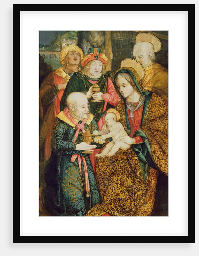 The Holy Family and the Three Magi by School German