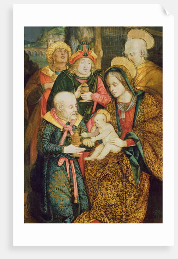 The Holy Family and the Three Magi by School German