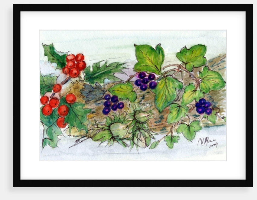 Log of Ivy, Holly and Hazelnuts by Nell Hill