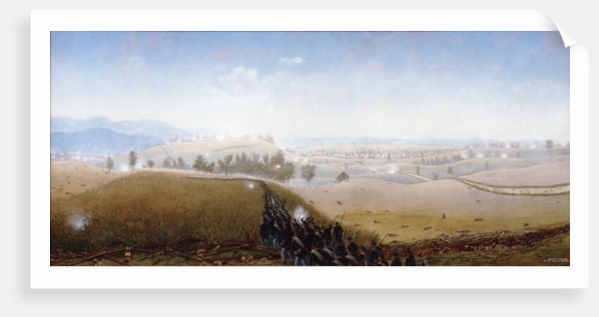 The 7th Maine advancing over bodies of Confederates in the 'Sunken Road' by James Hope