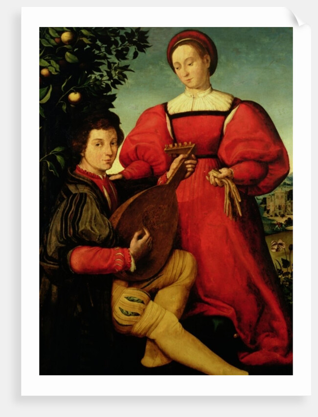 Venetian Lady and Lute Player by Italian School