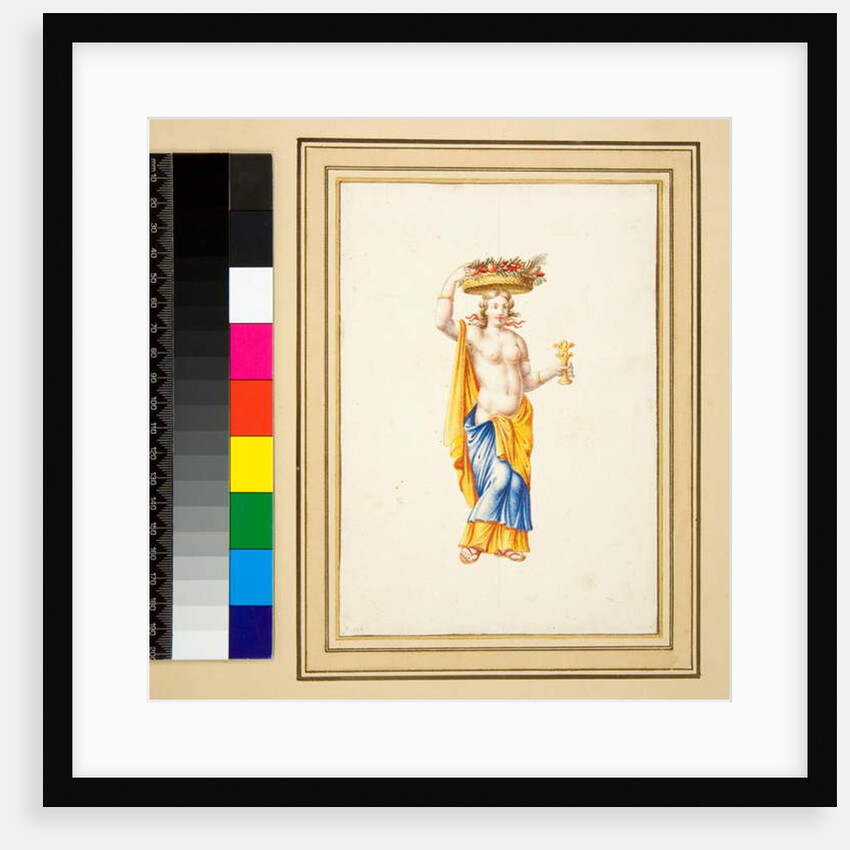 Large design of a wall with paintings. by Pietro Santi Bartoli