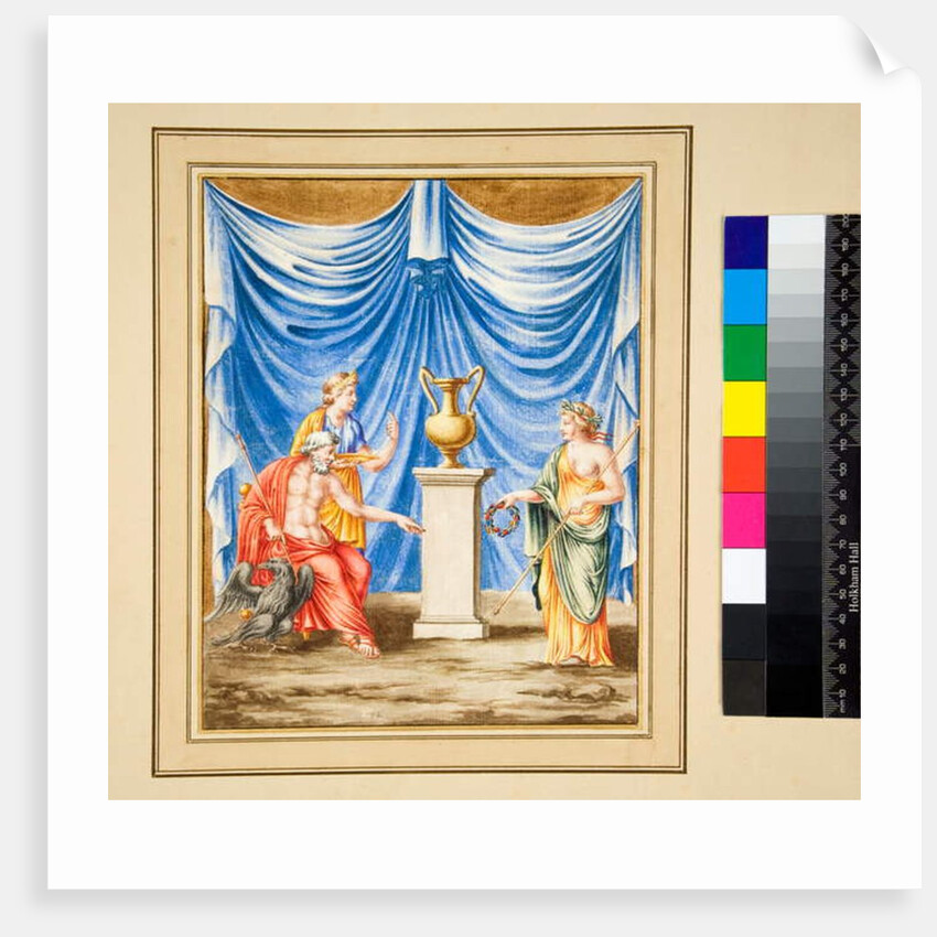 Jupiter sitting to the left with an Eagle and a Female Figure by Pietro Santi Bartoli