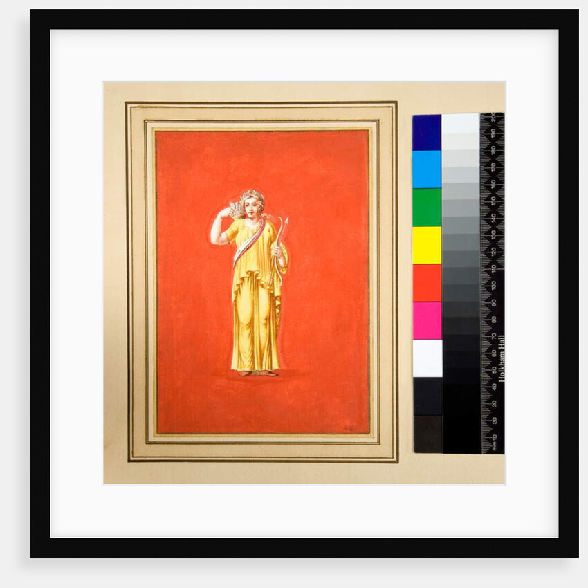 Female figure in yellow, bow and arrow in right hand by Pietro Santi Bartoli
