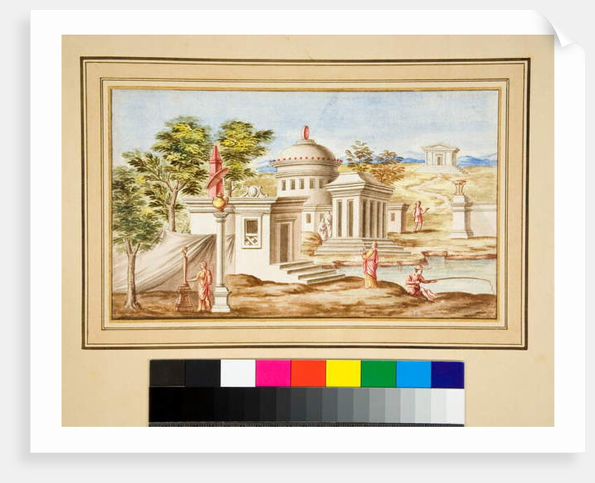 Large design of a wall with paintings. by Pietro Santi Bartoli