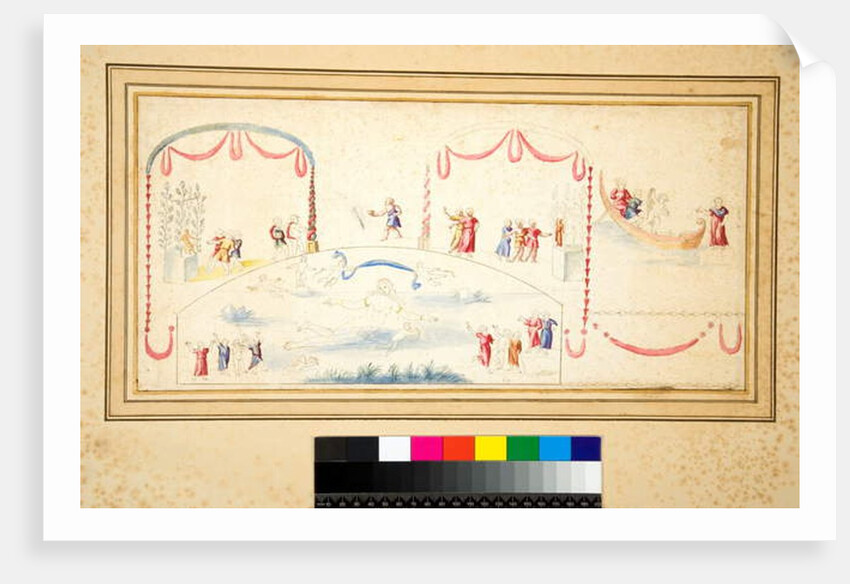 Aphrodite swimming with numerous putti round her by Pietro Santi Bartoli