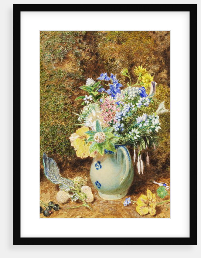 Pale Blue China Jug with Heaths and Small Flowers, c.1860 by William Henry Hunt