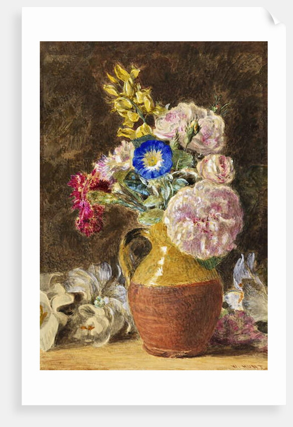 Mixed Flowers in a Brown and Fawn Jug, c.1860 by William Henry Hunt