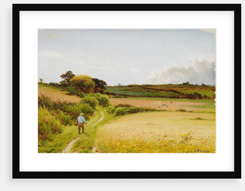 Landscape with old man carrying a basket, 1886 by Joseph Knight