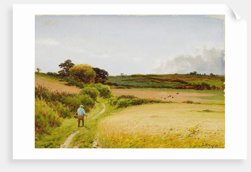 Landscape with old man carrying a basket, 1886 by Joseph Knight