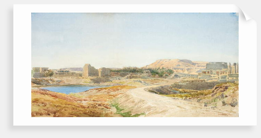 Sacred Lake and Ruins of the Temple at Karnak, c.1907-10 by John Somerscales