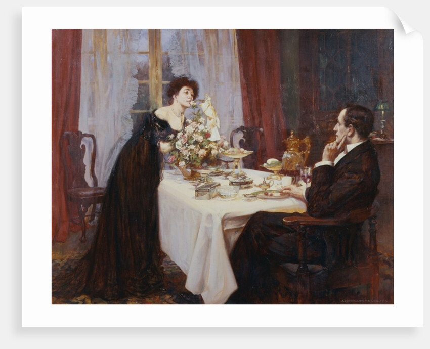 The Anniversary, 'I love thee to the level of everyday's most quiet need' - Elizabeth Barrett Browning, 1909 by Albert Chevallier Tayler