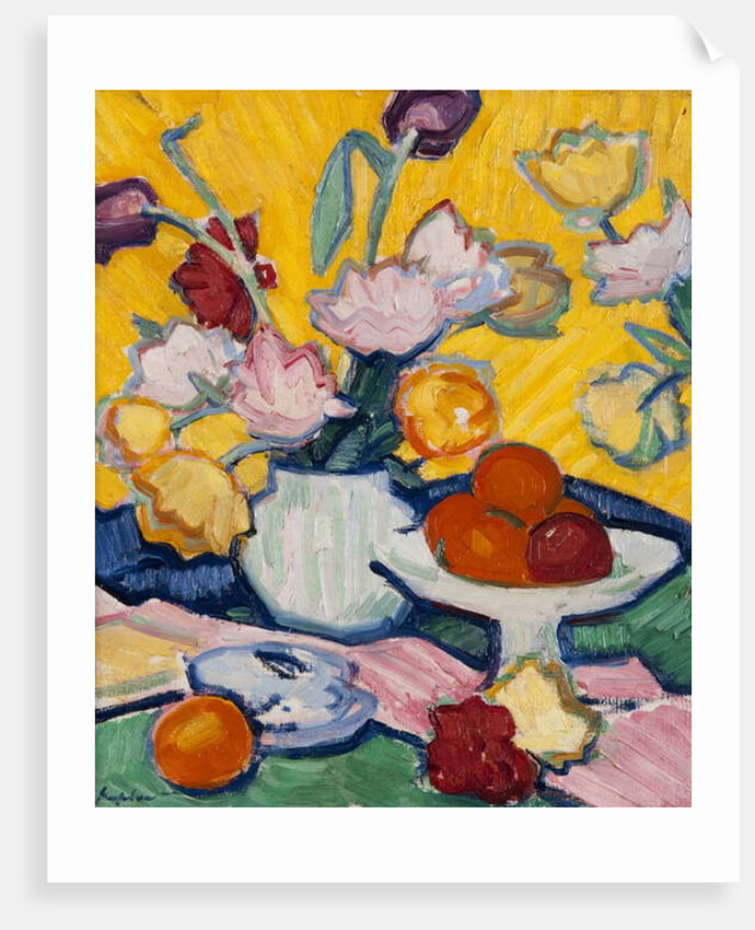 Tulips in a Pottery Vase, 1910-14 by Samuel John Peploe