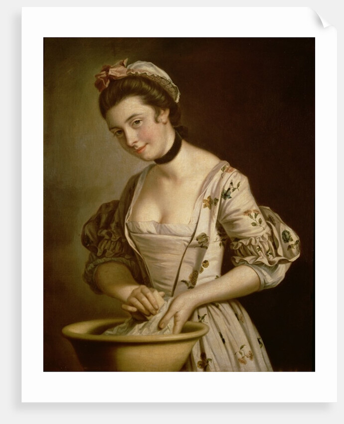 A Lady's Maid Soaping Linen by Henry Robert Morland