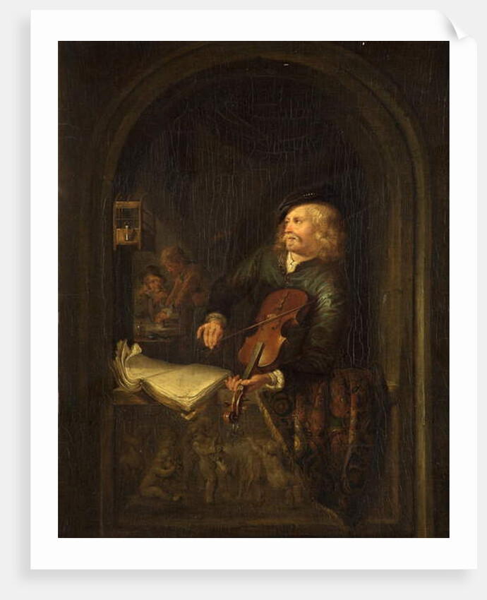 Man with a Violin by Gerrit or Gerard Dou