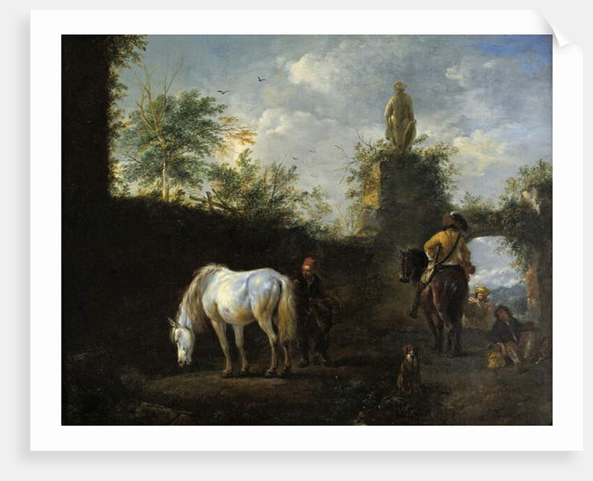 A Hawking Party, c.1665 by Philips Wouwermans or Wouvermans