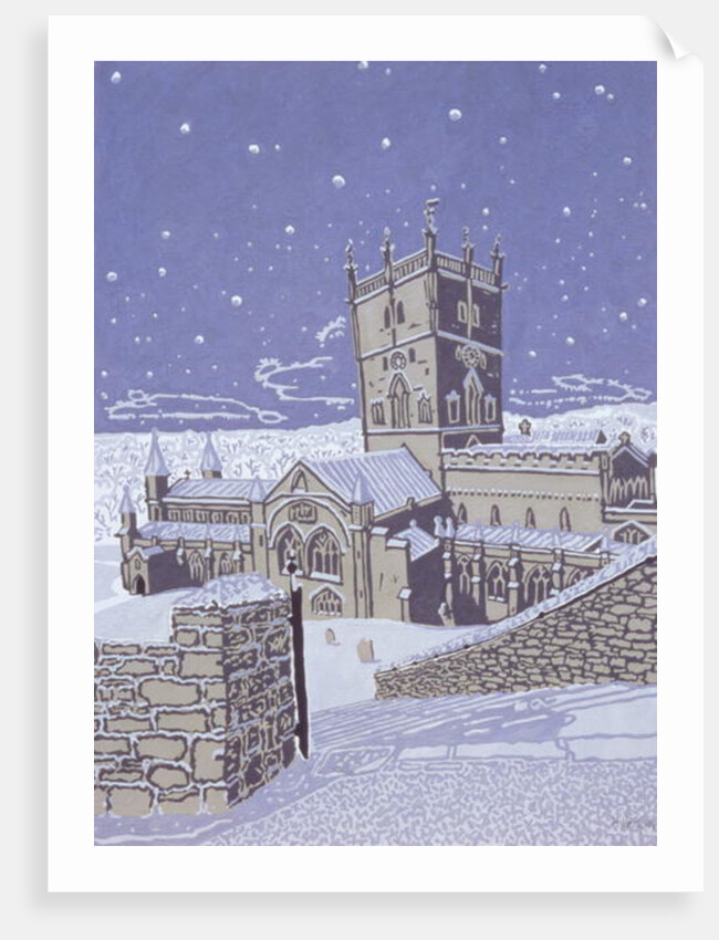 St. David's Cathedral in the Snow, 1996 by Huw S. Parsons