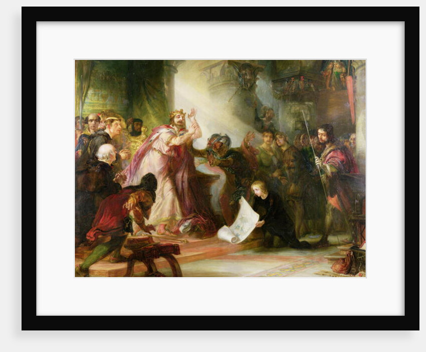 Henry I receiving news of the drowning of his son in the White Ship by English School