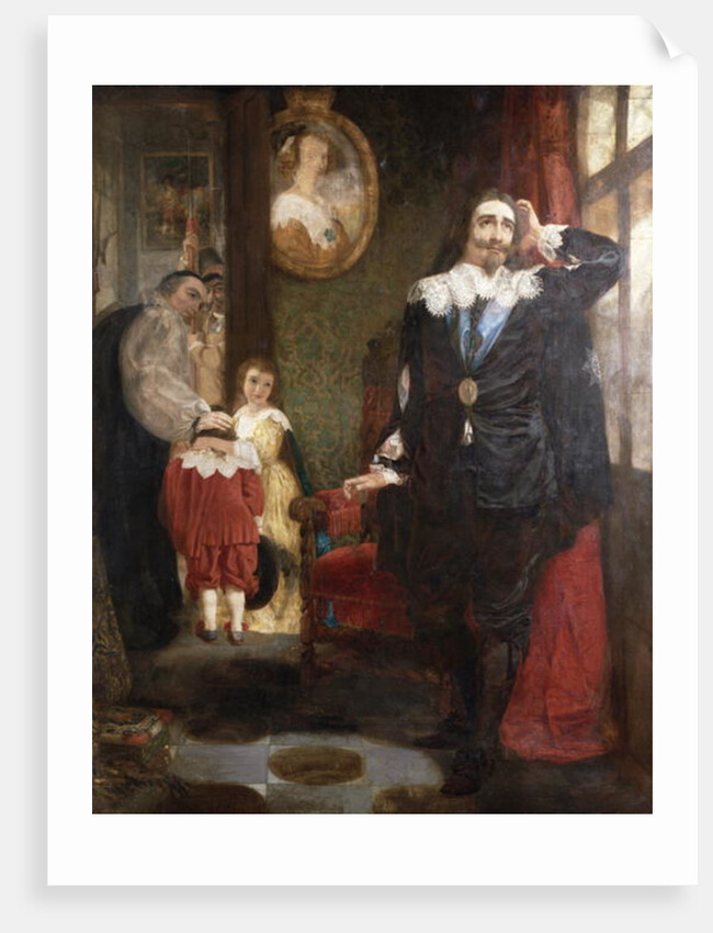 Charles I bidding goodbye to his children by English School