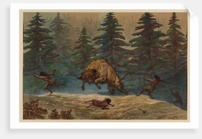 Hunting a Bison, 1871 by Ernest Henry Griset