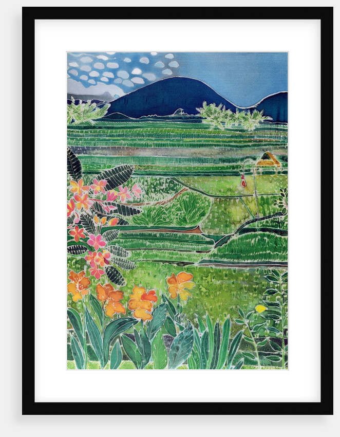 Lovina Ricefields with Lilies and Frangipani, Bali, 1996 by Hilary Simon