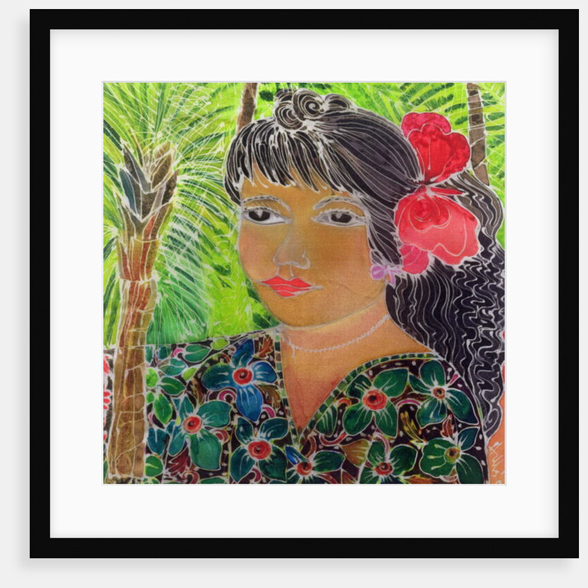 Lady with Hibiscus by Hilary Simon