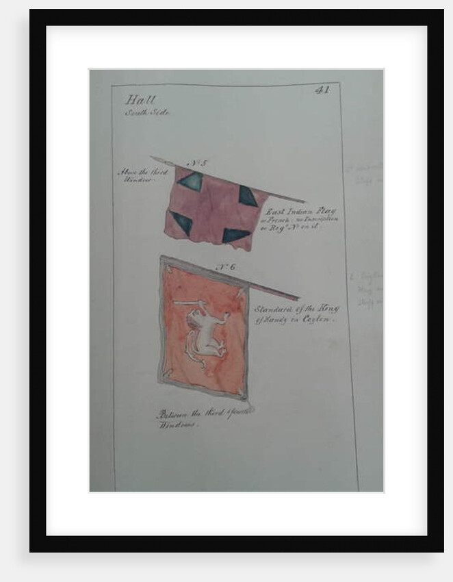 Drawings of the 'East Indian Flag' and the Standard of the King of Kandy, 1853 by Anonymous
