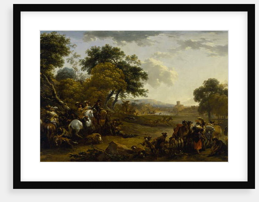 Landscape with a Hunting Party, c.1655-60 by Nicolaes Pietersz. Berchem