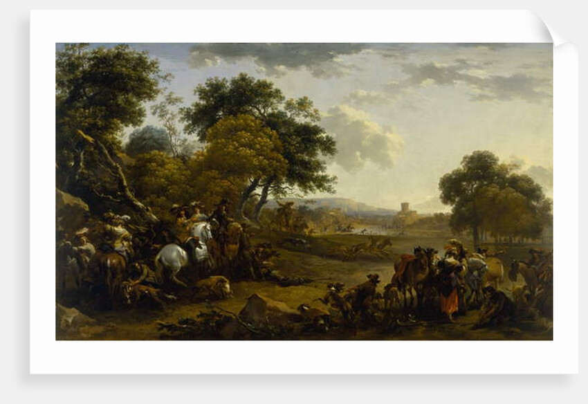 Landscape with a Hunting Party, c.1655-60 by Nicolaes Pietersz. Berchem