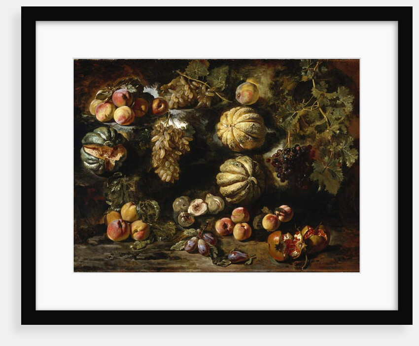 Still Life with Melons, Peaches, Figs, and Grapes, c. 1640-1650 by Michele Pace del Campidoglio