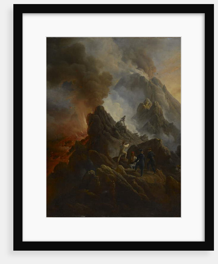 The Vesuvius Erupting, the Artist and His Father, Carle Vernet, in the Foreground., c. 1822 by Emile Jean Horace Vernet
