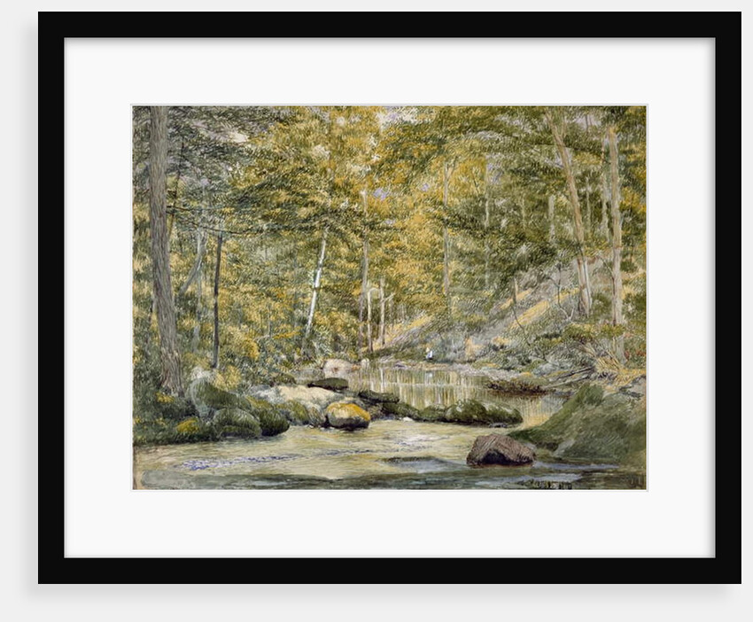 Woodland Pool with Men Fishing, 1870 by John William Hill