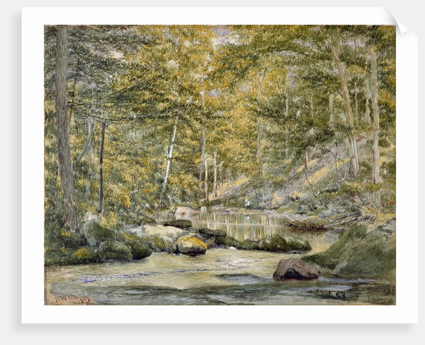 Woodland Pool with Men Fishing, 1870 by John William Hill