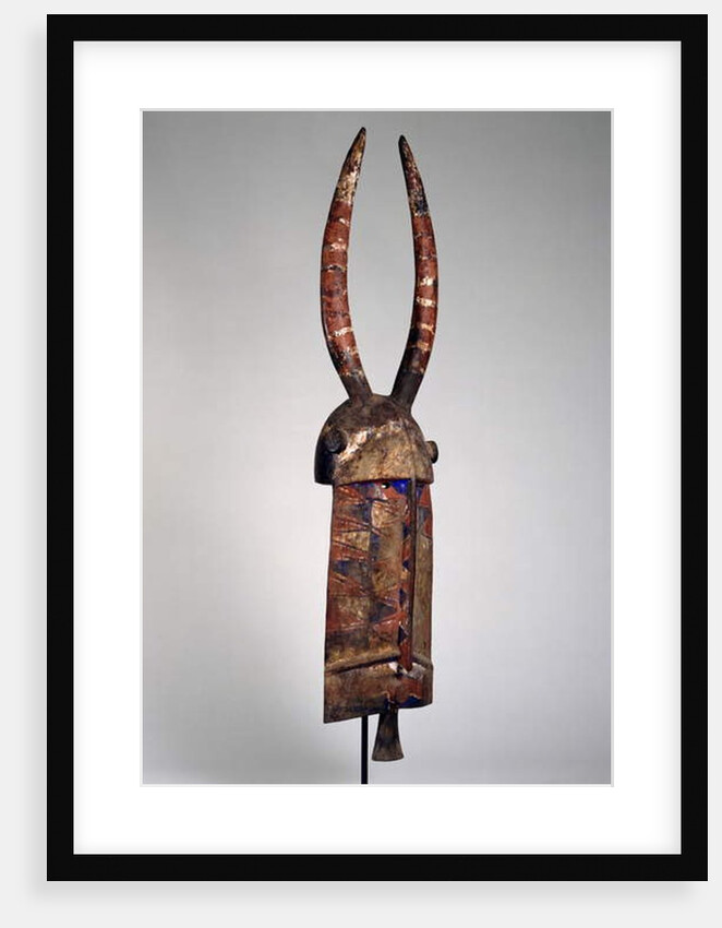 Helmet mask with buffalo horns, Burkina Faso, Bobo Diulasso region, Africa, early 20th century by Culture Bobo