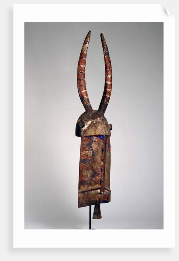 Helmet mask with buffalo horns, Burkina Faso, Bobo Diulasso region, Africa, early 20th century by Culture Bobo