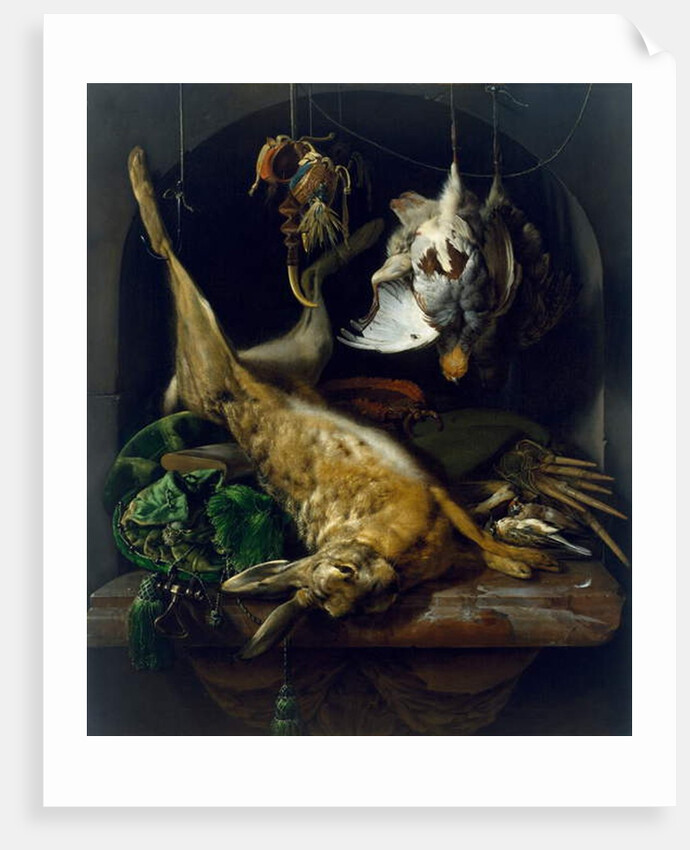 Still Life with a Dead Hare, Partridges and Other Birds in a Niche, c.1675 by Jan Weenix