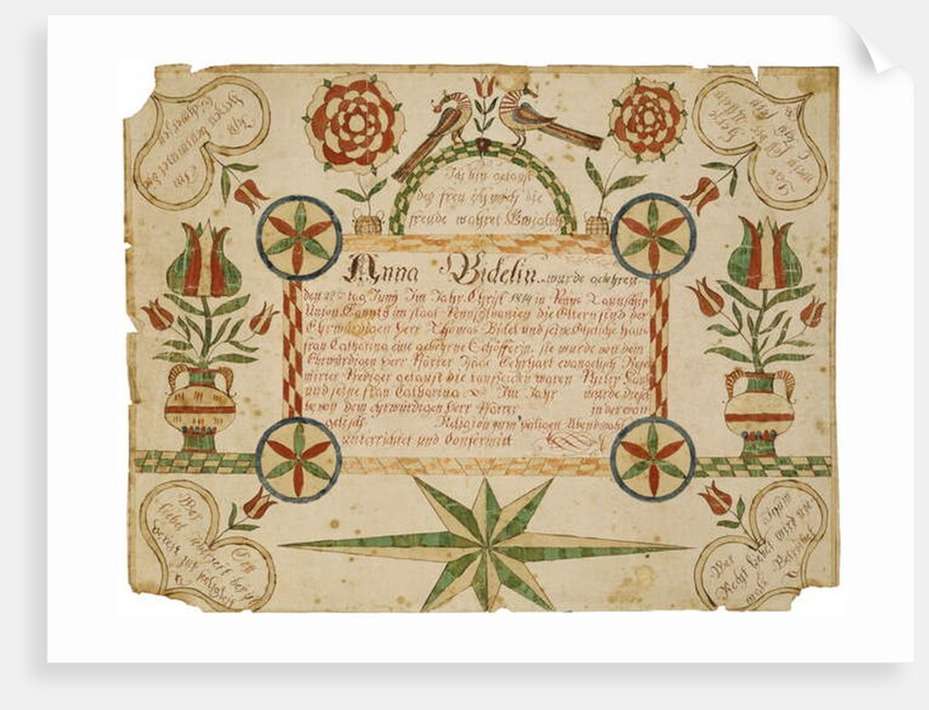 Birth Certificate, c. 1820-1830 by American School