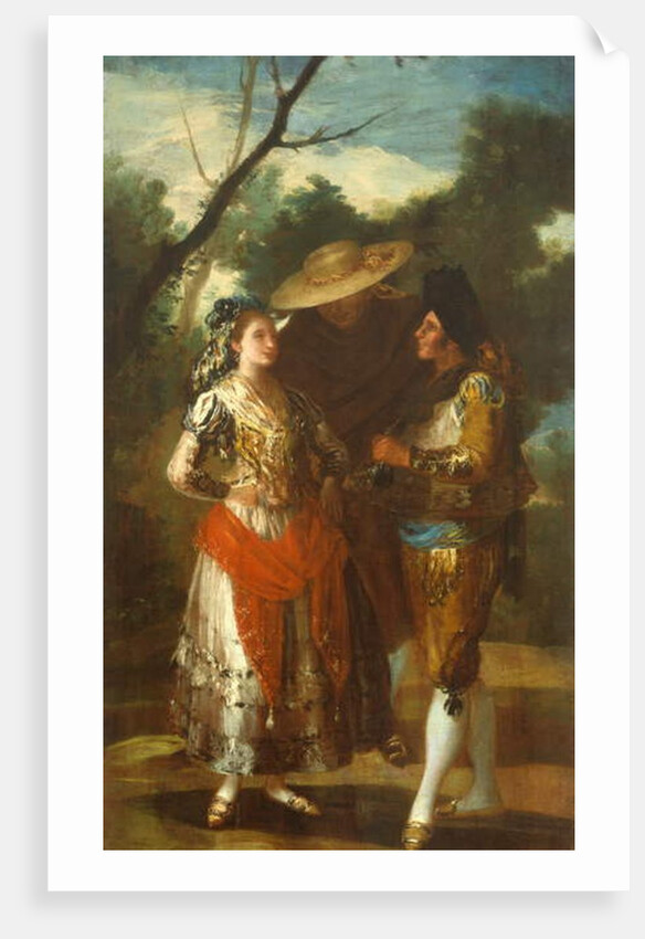 A Maja with Two Toreros, 1779-1780 by Francisco Jose de Goya y Lucientes