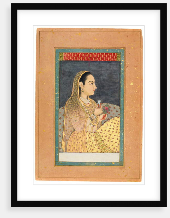 Lady Holding a Cup and a Flower, early 18th century by Indian School