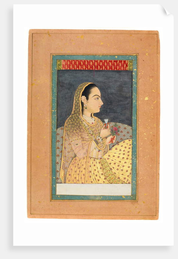 Lady Holding a Cup and a Flower, early 18th century by Indian School