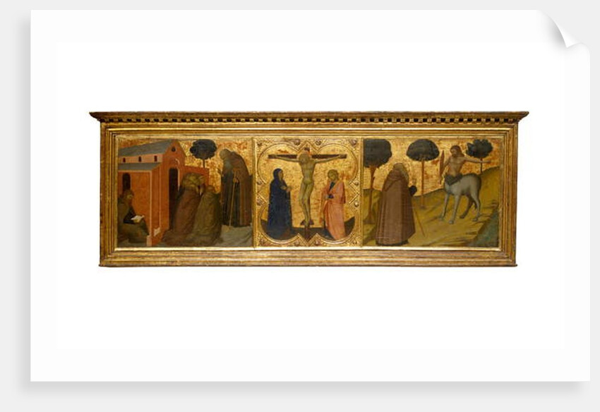 Saint Anthony the Abbot Preaching; Christ on the Cross with the Virgin and Saint John; Saint Anthony the Abbot and the Centaur, 1350-1400 by European School