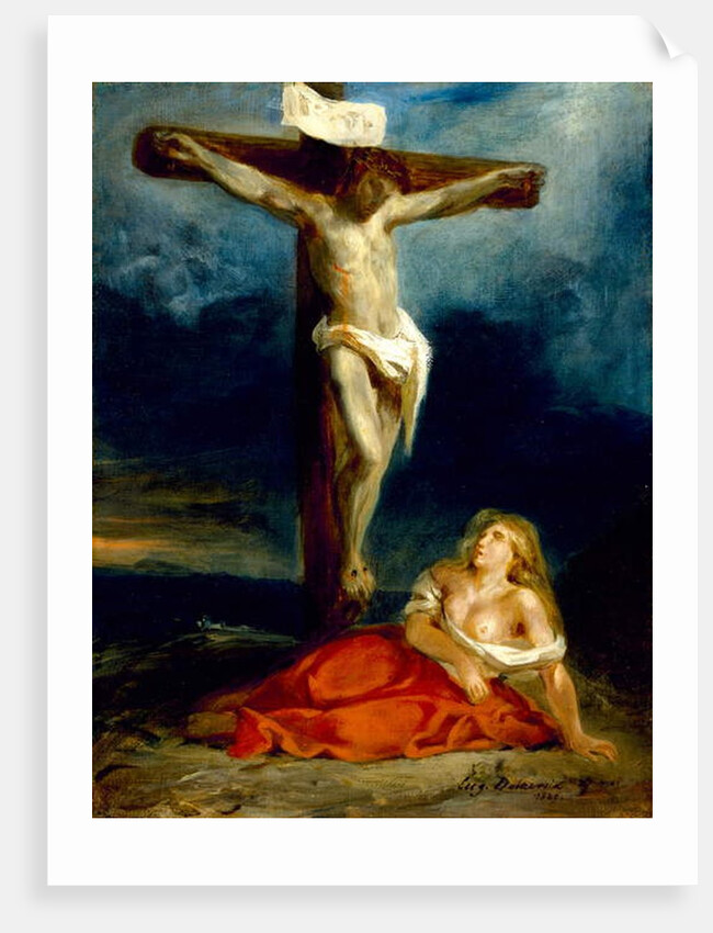 Saint Mary Magdalene at the Foot of the Cross, 1829 by Ferdinand Victor Eugene Delacroix