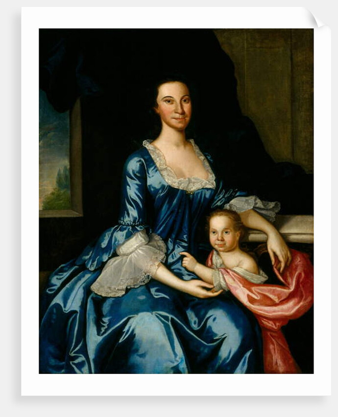 Portrait of Mrs. Matthew Tilghman and Her Daughter, Anna Maria, c.1757 by John Hesselius